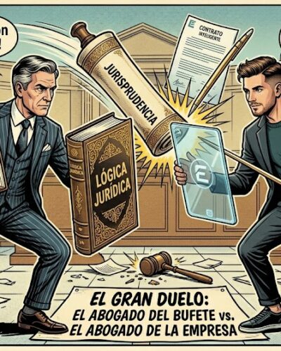 Ilustración de dos abogados enfrentados